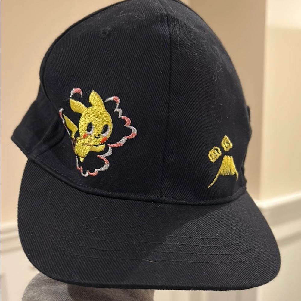 Black Pikachu Embroidered Cap